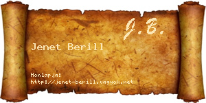 Jenet Berill névjegykártya