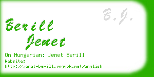 berill jenet business card